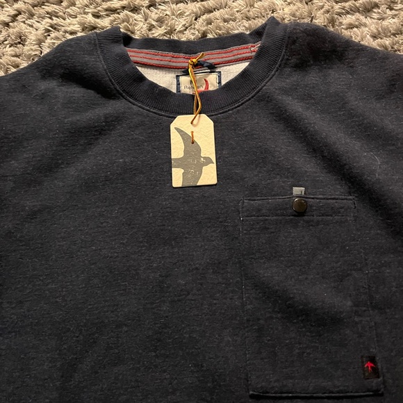 Huckberry Relwen Windsurf Cotton Pocket Crew Neck Pullover Sweater Blue Men’s M - Picture 2 of 5